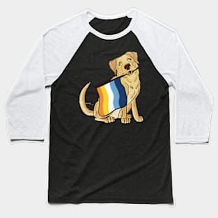 Pride Doggos: Aromantic Asexual Yellow Labrador Baseball T-Shirt